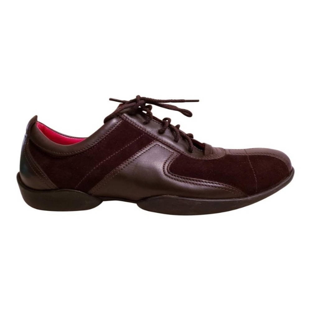 Bally Chocolate Leather and Suede Ivana Lace-Ups